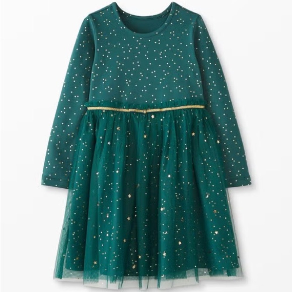 Hanna Andersson Shimmer Star Dress In Soft Tulle 4Y